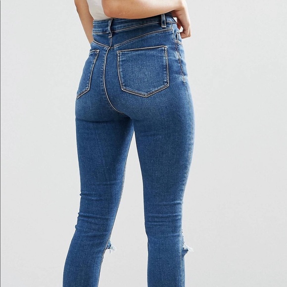 High Waist Busted Knee Distressed Skinny Jeans - Picture 3 of 5